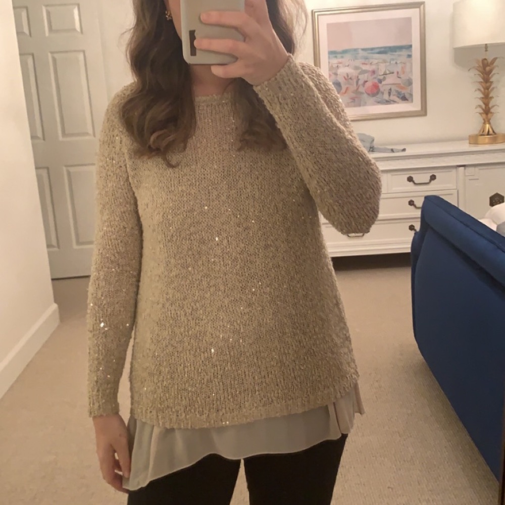 Gold shimmer Fabrik sweater size M/L